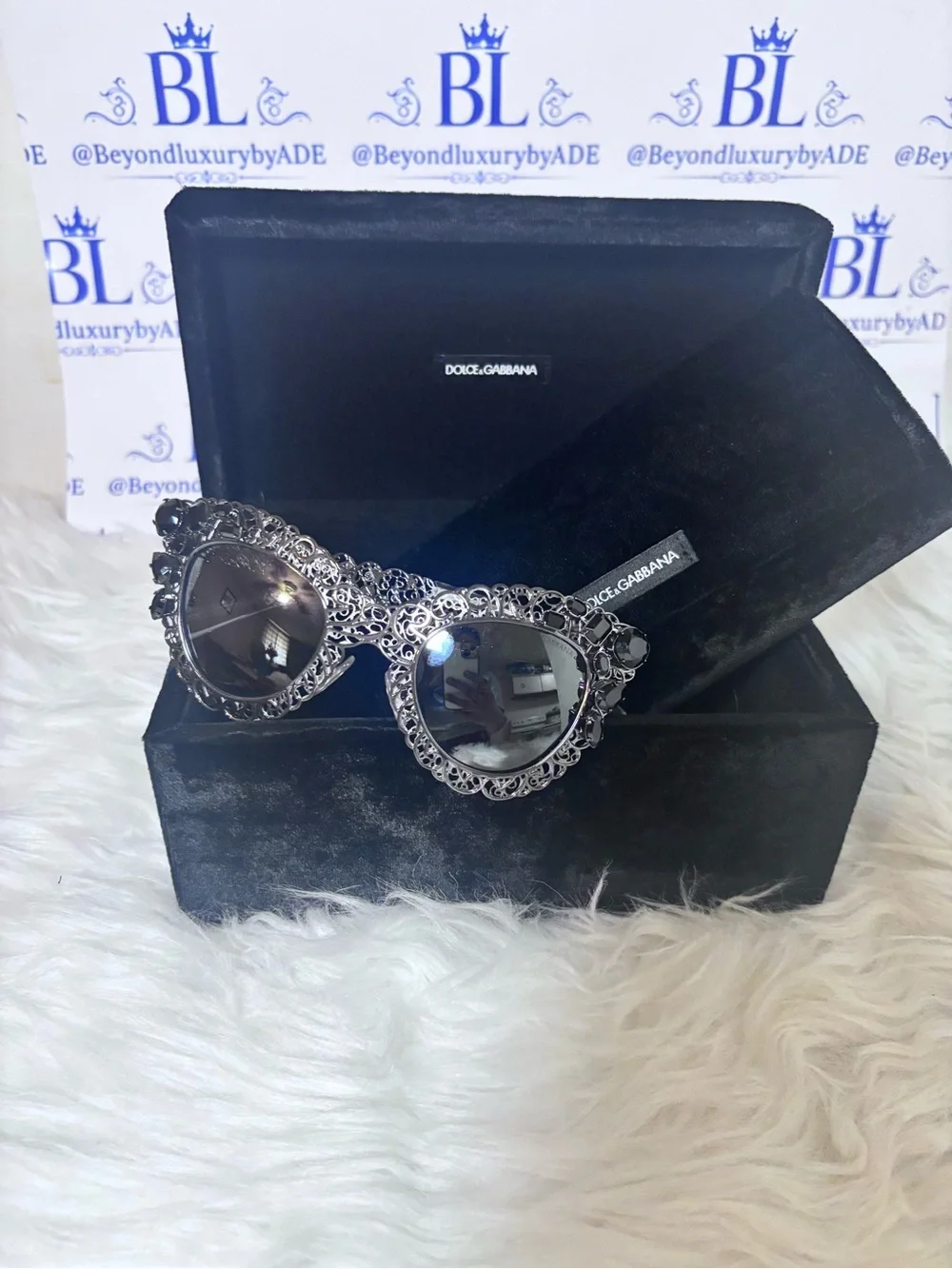 Limited edition Authentic Dolce & Gabbana Filigree Sunglasses Swarovski crystals